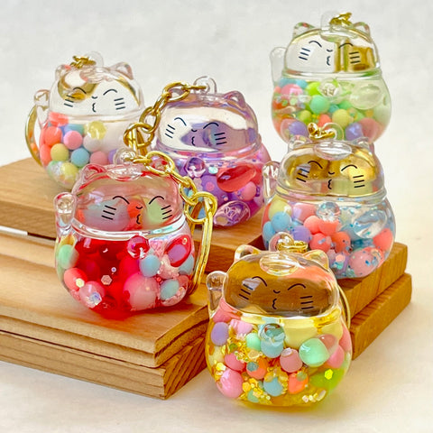 BC Mini Bubble Maneki Cat Floaty Key Charm