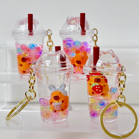 BC Mini Capybara Boba Floaty Key Charm 12180