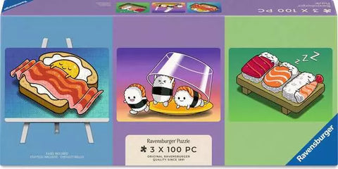 Ravensburger Kawaii Breakfast, Lunch & Dinner 3x100 Piece Mini Puzzles