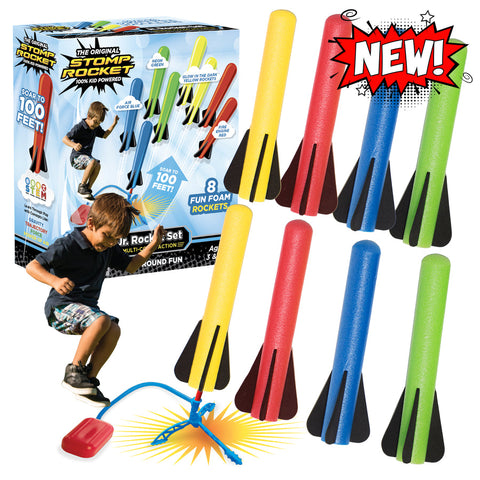 Stomp Rocket Jr. Rainbow Rocket Kit 8 Rockets