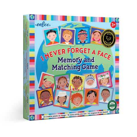 eeBoo I Never Forget a Face Memory Game