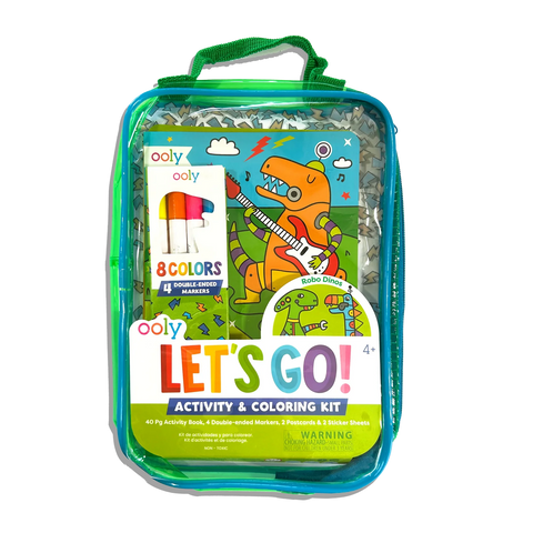 Ooly Let's Go!: Activity & Coloring Kit - Robo Dinos