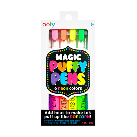 OOLY Magic Puffy Neon Pens - Set of 6