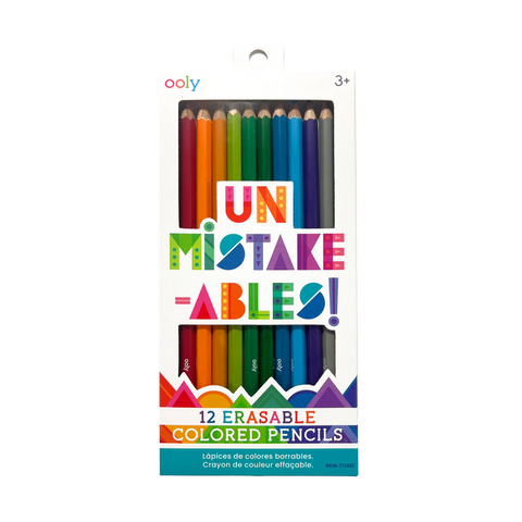 OOLY Un-Mistake-Ables!: Erasable Colored Pencils (Set of 12)