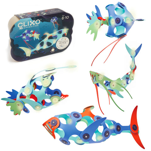 Clixo Deep Ocean Creatures Pack 24 Pieces