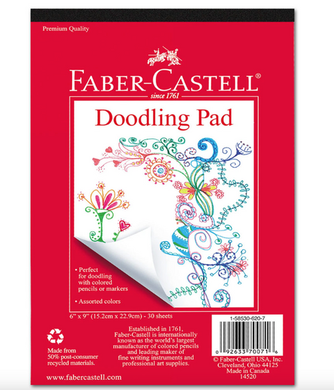 Faber-Castell Doodling Paper Pad 30 Sheets 6"x9" White