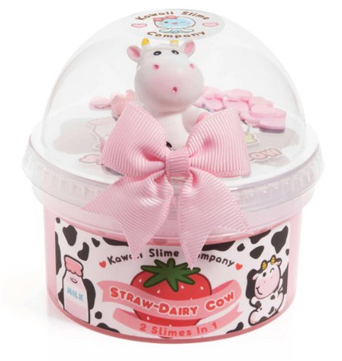 The Kawaii Company Straw-Dairy Cow 2 Slimes in 1 Toy