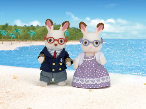 Calico Critters Chocolate Rabbit Grandparents