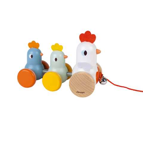 Janod Pull Along Hen and Chicks