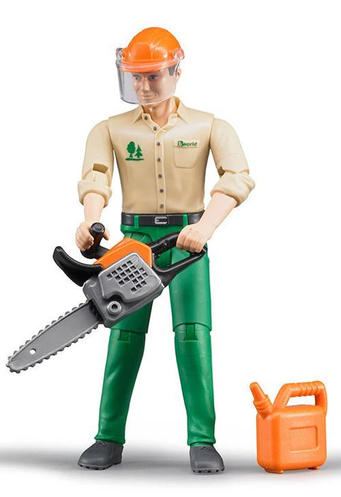 Bruder Logger Logging Man With Accessories Chainsaw