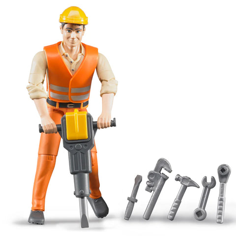 Bruder Construction worker with accessories