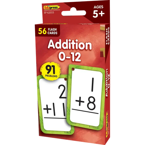 Addition 0–12 Flash Cards