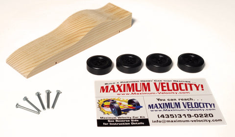 Maximum Velocity Pre-Shaped Funny Car Pinewood Derby Car Kit