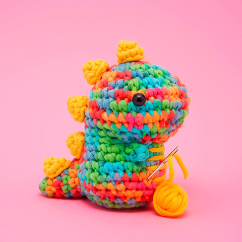 The Woobles Fred the Rainbow Dinosaur Beginner Crochet Kit