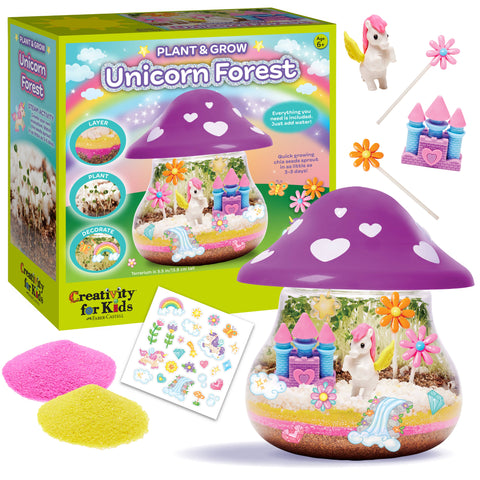 Plant & Grow Unicorn Forest Terrarium Craft Kit for Kids