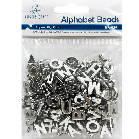 Acrylic Alphabet Silver Beads for DIY jewelry making