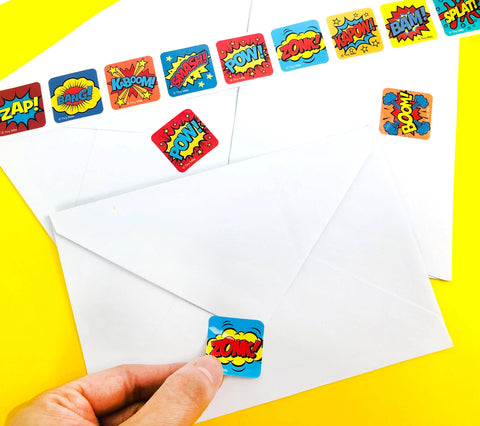 Tiny Mills Superhero Stickers 100 Stickers/Dispenser, Pack of 12