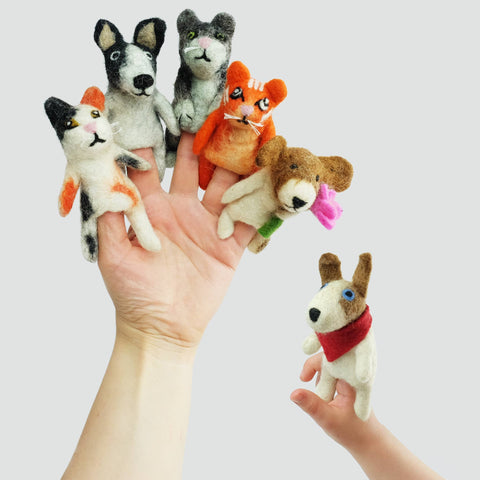 Finger Puppets - Cats and Dogs - Assorted