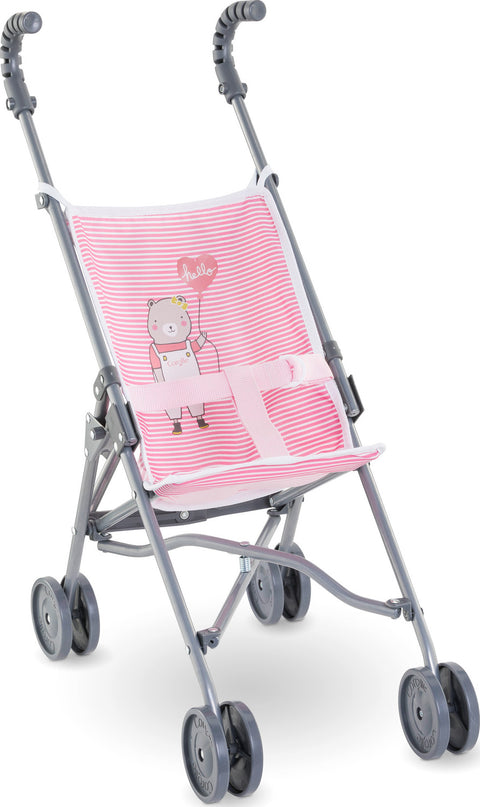 Corolle 14'' & 17'' & 20'' Umbrella Baby Stroller Pink Stripe