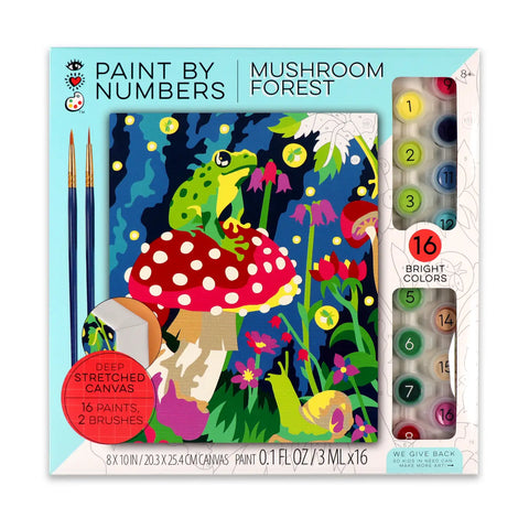 Bright Stripes Paint by Numbers: Mushroom Forest