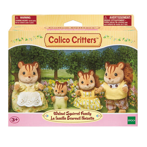 Calico Critters Set of 4 Doll Figures, Chipmunk/Squirrel Family, Collectible