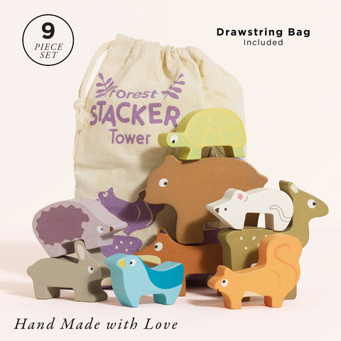 Le Toy Van Woodland Stacking Forest Animals & Bag