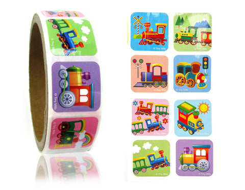 Tiny Mills Train Stickers 100 Stickers/Dispenser, Pack of 12