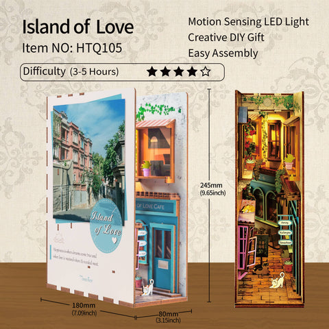 Hands Craft DIY Miniature House Book Nook Kit: Island of Love