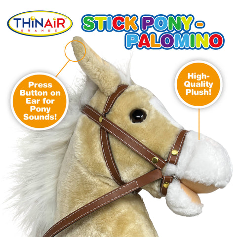 Stick Pony - Brown Palomino with sounds Hobby Horse