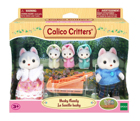 Calico Critters Set of 5 Doll Figures, Husky Family, Collectible Toys