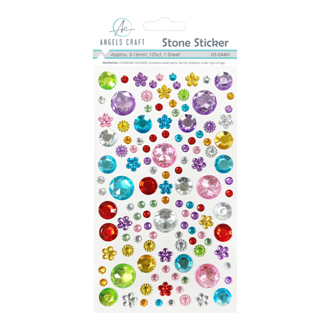 Angels Craft Round & Flower Shape Rhinestone Stickers