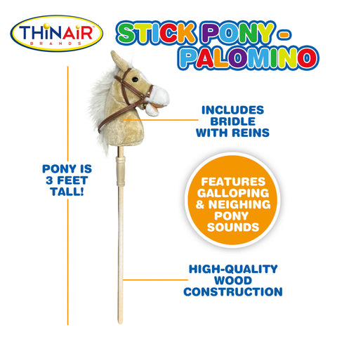 Stick Pony - Brown Palomino with sounds Hobby Horse