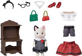 Calico Critters Fashion Play set Town Girl Series - Tuxedo Cat