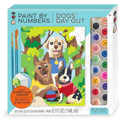 Bright Stripes Paint by Numbers: Dogs’ Day Out