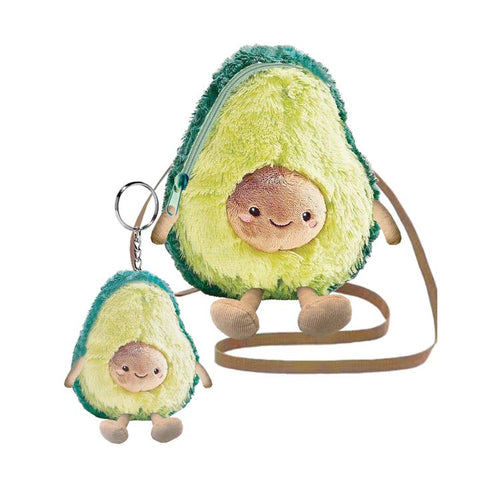 Hot Focus Fuzzy Crossbody Bag & Matching Keychain, Avocado