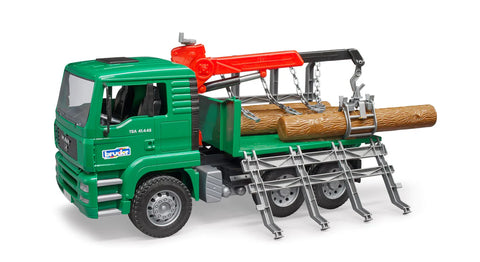 Bruder MAN Timber truck with loading crane and 3 trunks