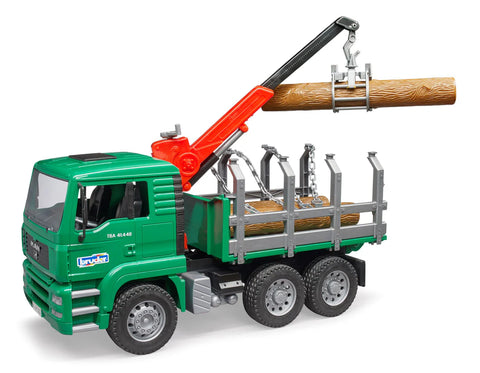 Bruder MAN Timber truck with loading crane and 3 trunks