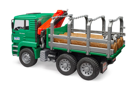 Bruder MAN Timber truck with loading crane and 3 trunks