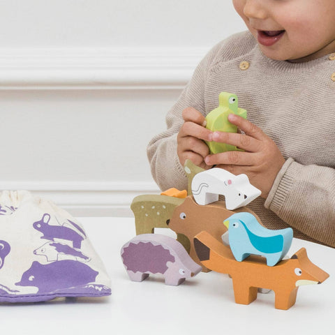 Le Toy Van Woodland Stacking Forest Animals & Bag