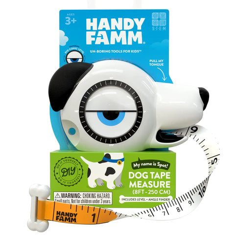 Handy Famm: 4-in-1 Stem Tape Measure / Construction Tool - Dog - "Spot"