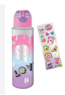 Hot Focus H2O Bottle with Stickers, Cool Vibes
