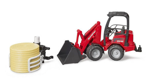 Bruder 02192 Schaeffer Compact loader 2034 w bale gripper and bale