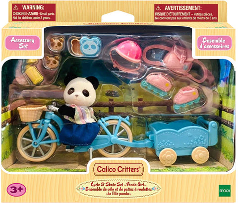 Calico Critters Cycle & Skate Set Panda Girl