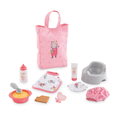 Corolle 12" Pink Large Doll Accessories Set
